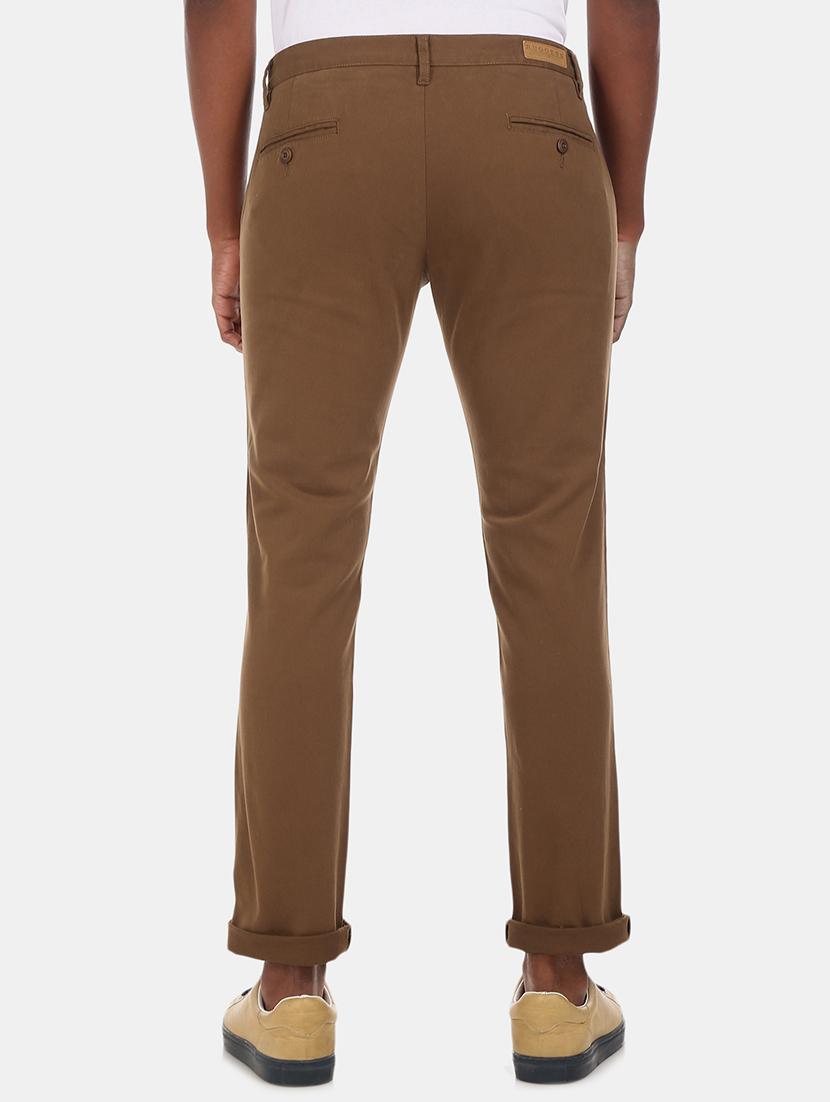 brown solid chinos casual trouser - 17574906 - Zoom Image - 3