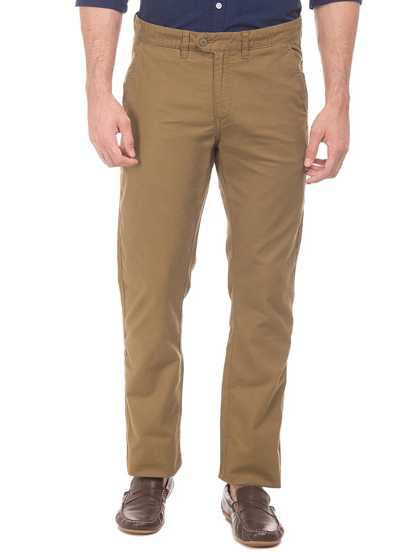 brown solid chinos casual trouser - 17574914 - Zoom Image - 1