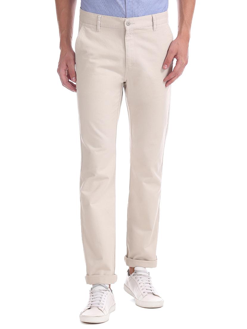 beige solid chinos casual trouser - 17574973 - Zoom Image - 1