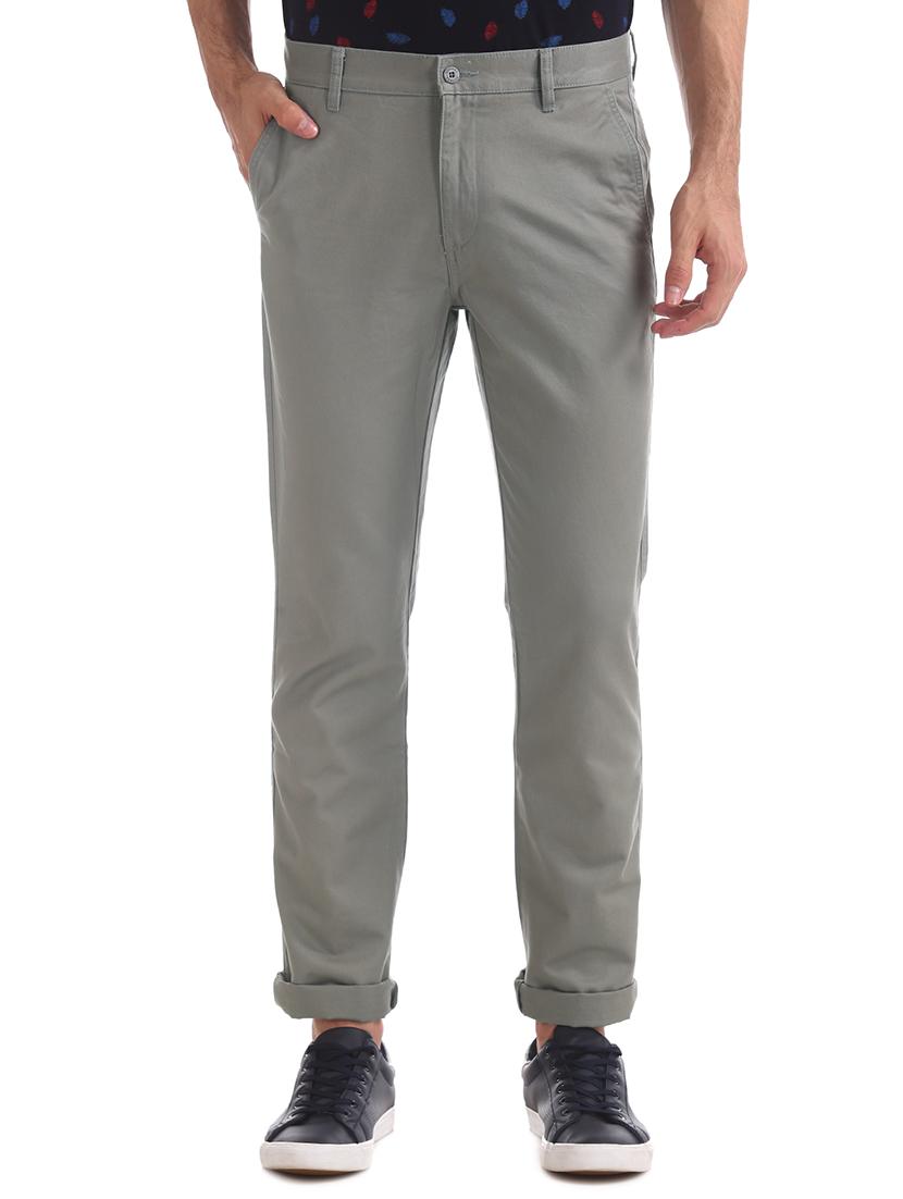 grey solid chinos casual trouser - 17574983 - Zoom Image - 1