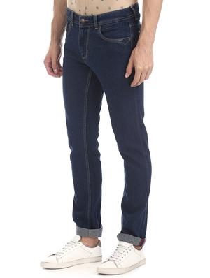 navy blue plain denim jeans - 17575025 - Standard Image - 2