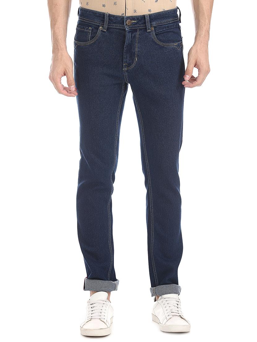 navy blue plain denim jeans - 17575025 - Zoom Image - 1