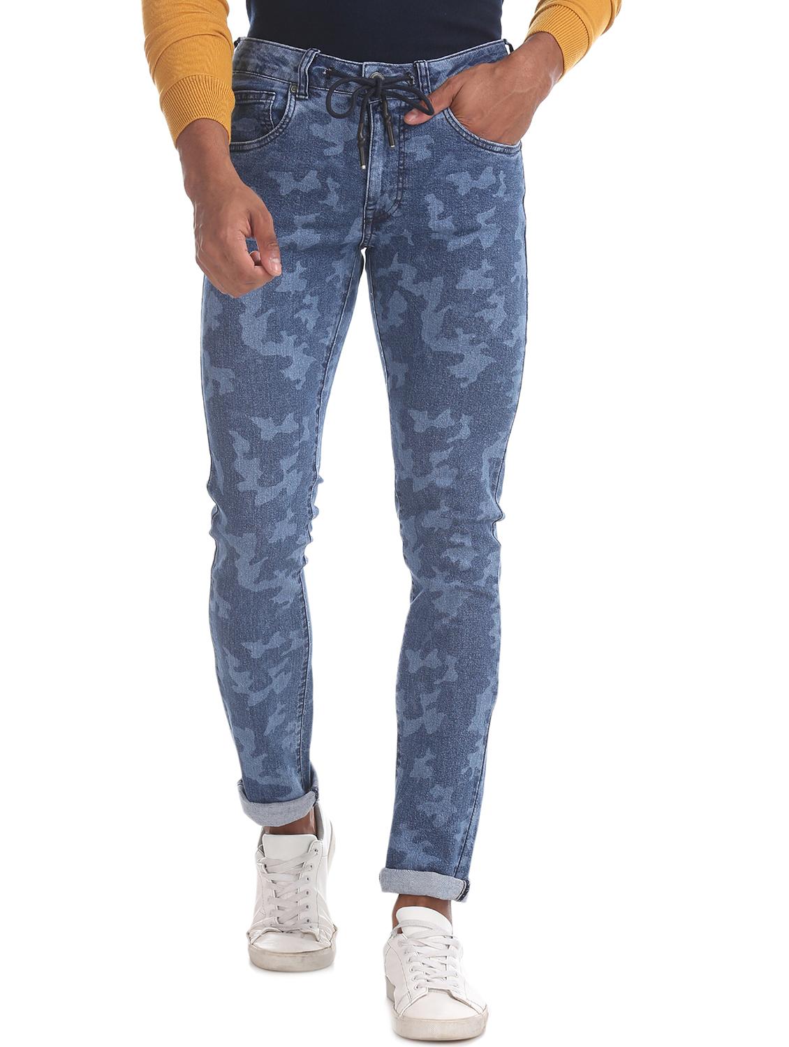blue printed denim jeans - 17575048 - Zoom Image - 1