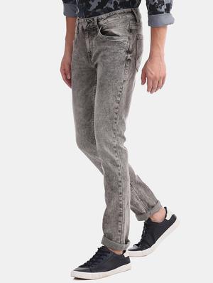 grey stone washed denim jeans - 17575064 - Standard Image - 2