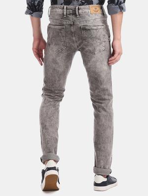 grey stone washed denim jeans - 17575064 - Standard Image - 3