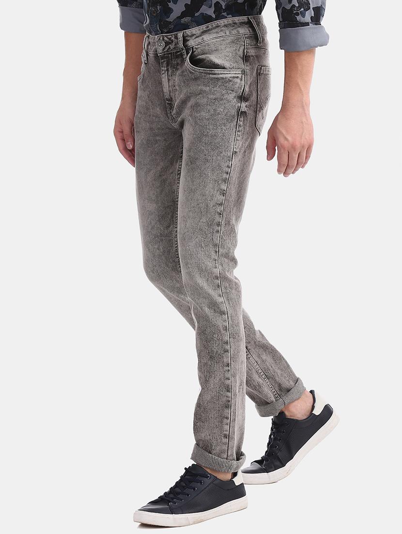 grey stone washed denim jeans - 17575064 - Zoom Image - 2