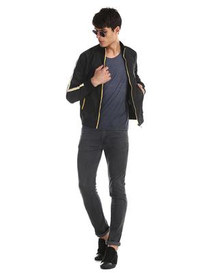 black side taped casual jacket - 17575066 - Standard Image - 4