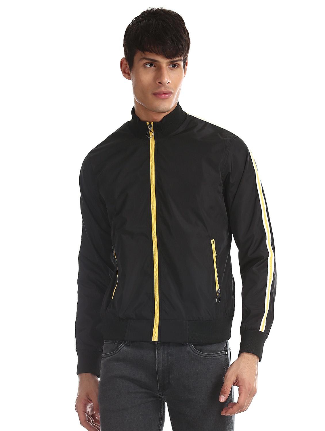 black side taped casual jacket - 17575066 - Zoom Image - 1