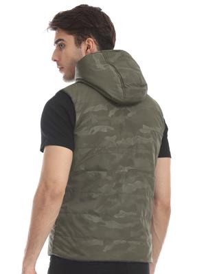 olive green camouflage quilted jacket - 17575079 - Standard Image - 5