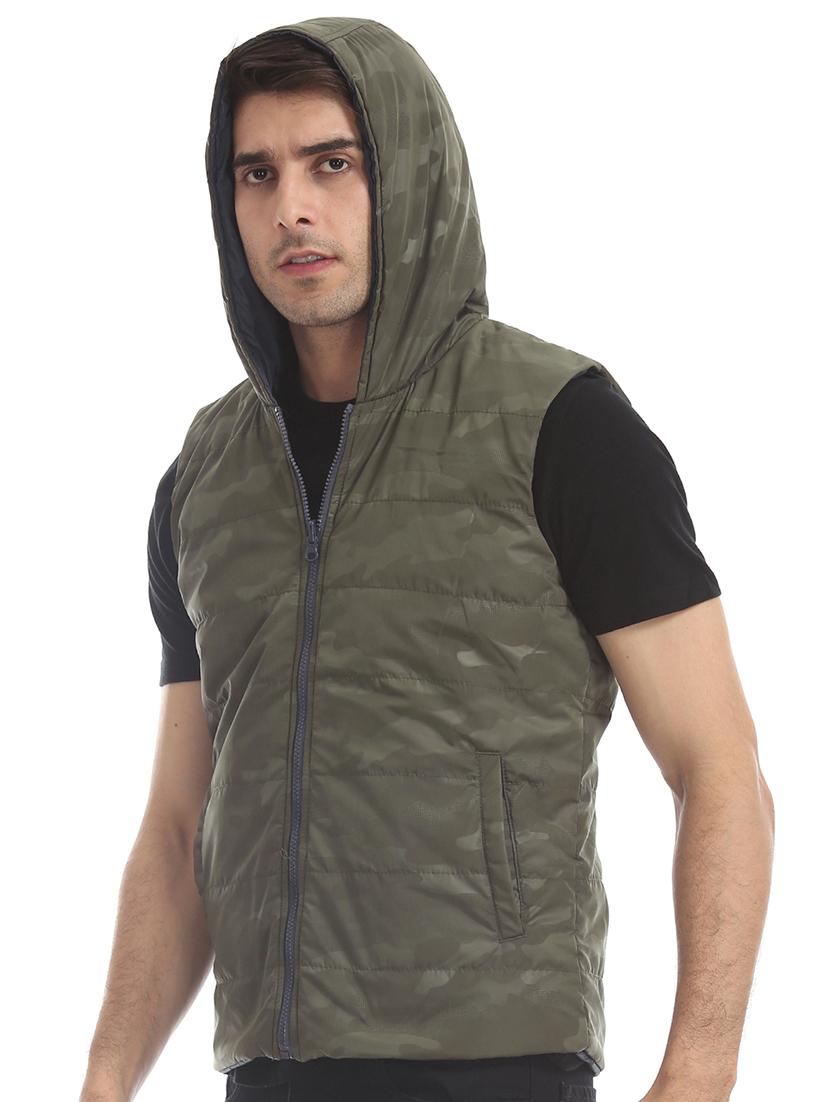 olive green camouflage quilted jacket - 17575079 - Zoom Image - 4