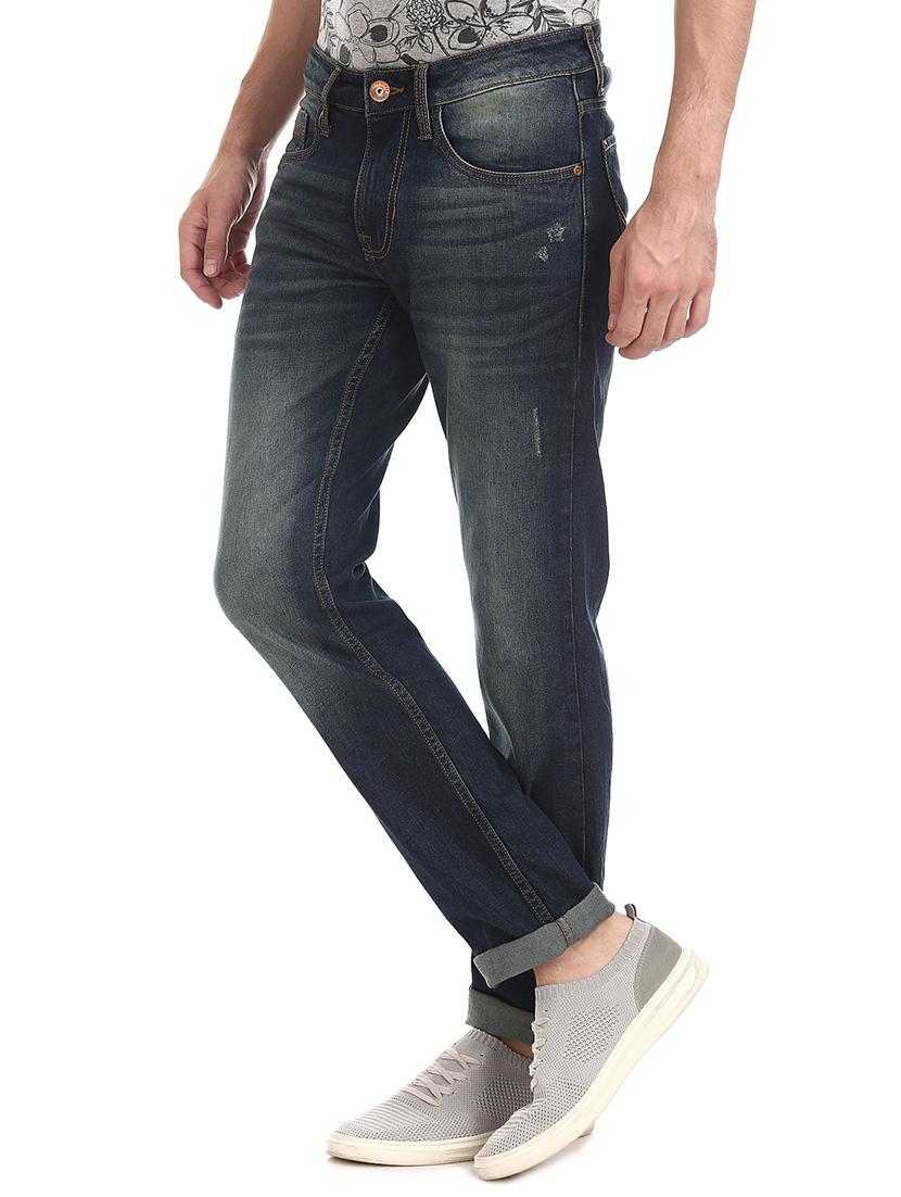 blue light washed ripped denim jeans - 17575109 - Zoom Image - 1
