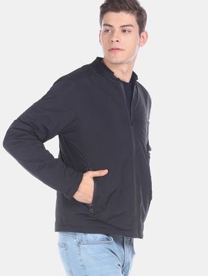 black solid casual jacket - 17575118 - Standard Image - 2