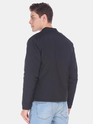 black solid casual jacket - 17575118 - Standard Image - 3