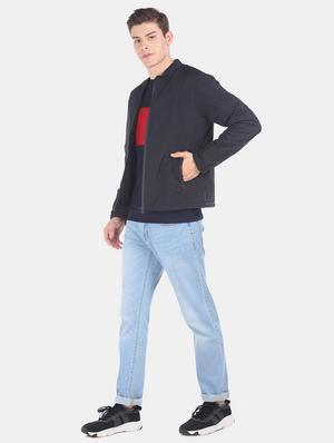 black solid casual jacket - 17575118 - Standard Image - 4