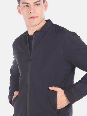 black solid casual jacket - 17575118 - Standard Image - 5