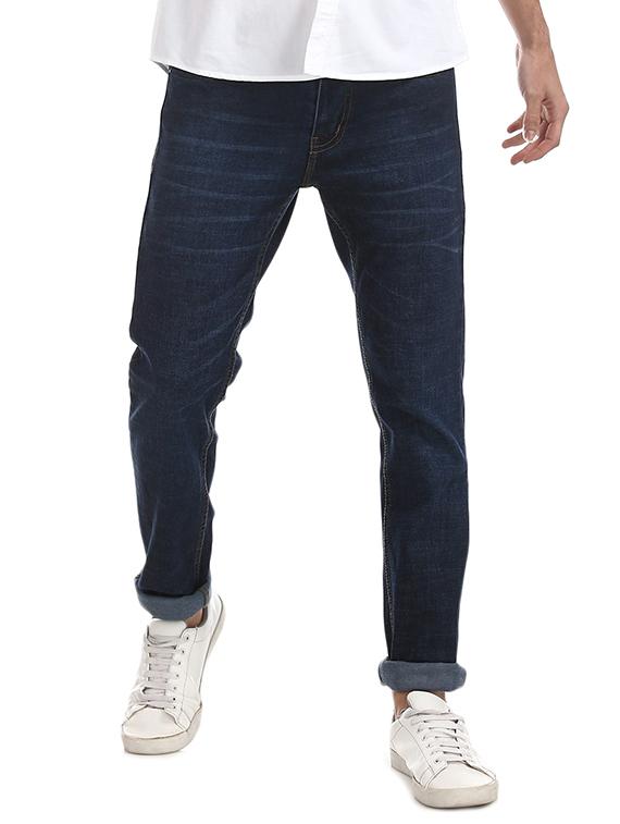navy blue light washed denim jeans - 17575145 - Zoom Image - 1