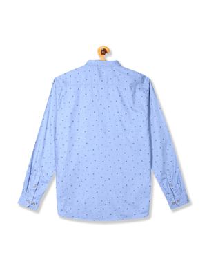 blue printed casual shirt - 17575154 - Standard Image - 2