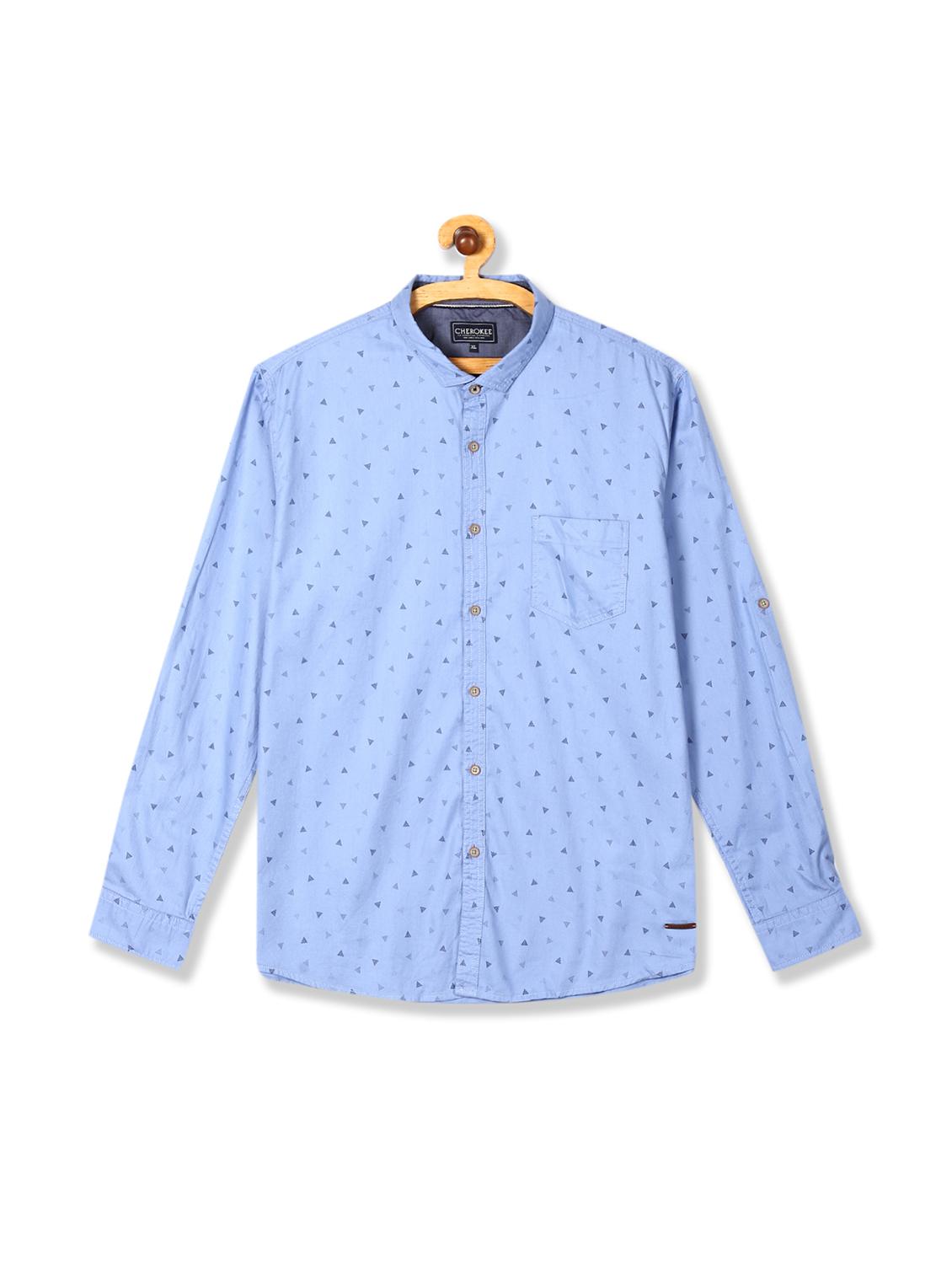 blue printed casual shirt - 17575154 - Zoom Image - 1