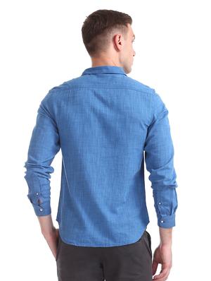 blue printed casual shirt - 17575178 - Standard Image - 4