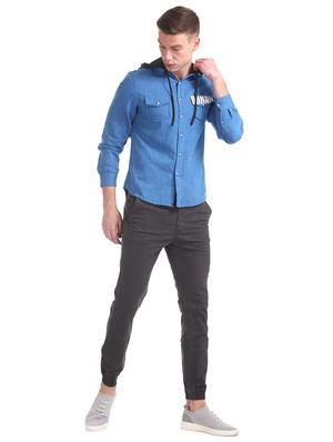 blue printed casual shirt - 17575178 - Standard Image - 5