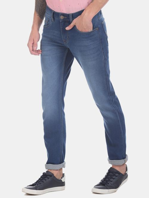 blue light washed denim jeans - 17575204 - Standard Image - 1
