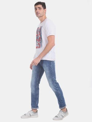 blue light washed denim jeans - 17575211 - Standard Image - 3