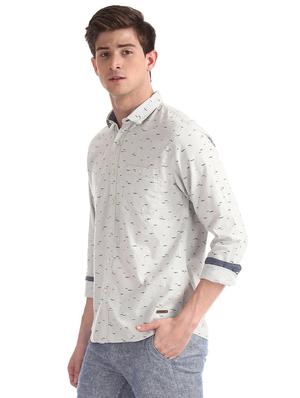grey printed casual shirt - 17575266 - Standard Image - 2