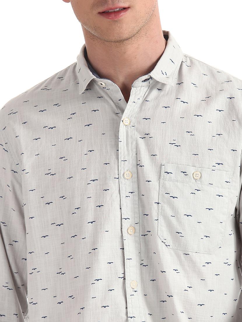 grey printed casual shirt - 17575266 - Zoom Image - 4