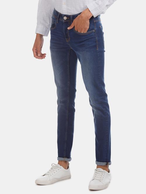 blue light washed denim jeans - 17575325 - Standard Image - 1