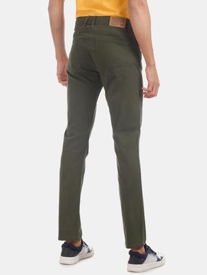 olive green plain denim jeans - 17575333 - Standard Image - 3