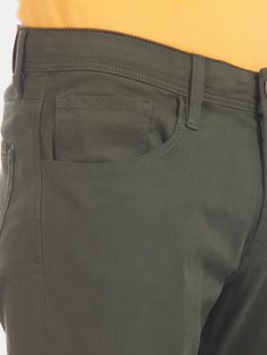 olive green plain denim jeans - 17575333 - Standard Image - 5