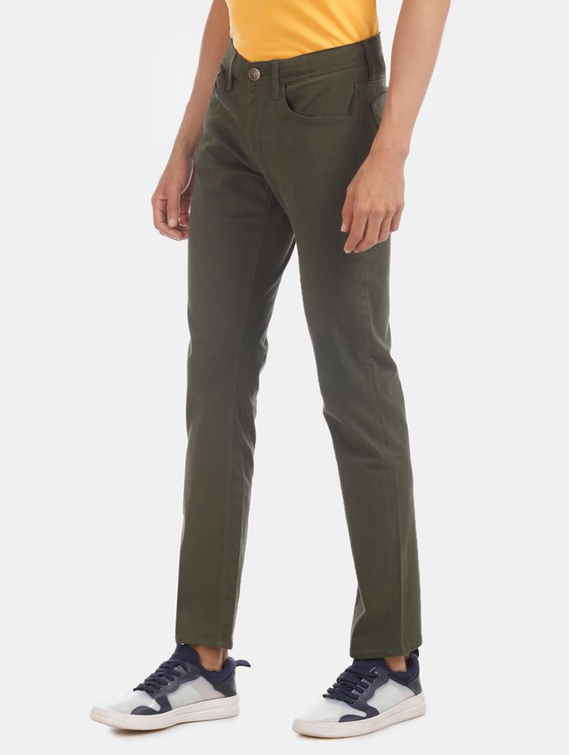 olive green plain denim jeans - 17575333 - Zoom Image - 1