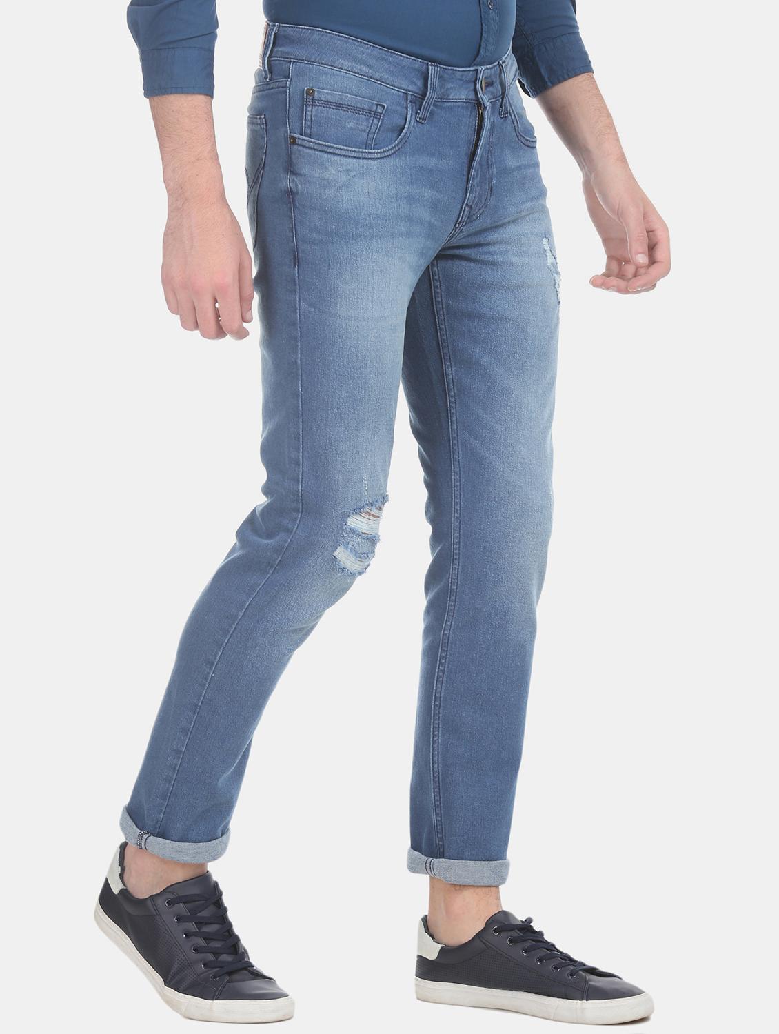 light blue distressed jeans - 17575338 - Zoom Image - 1