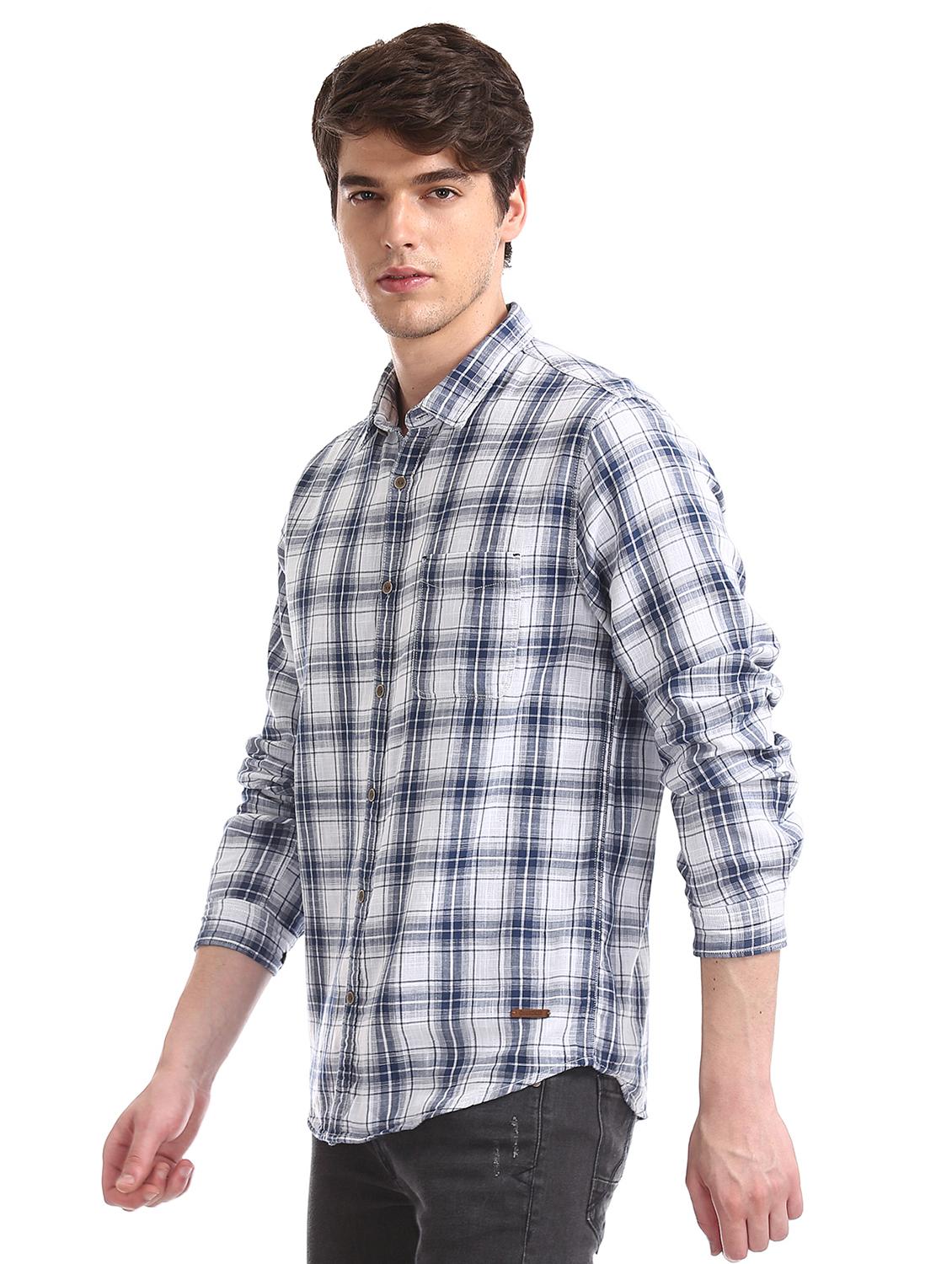 blue checkered casual shirt - 17575353 - Zoom Image - 2