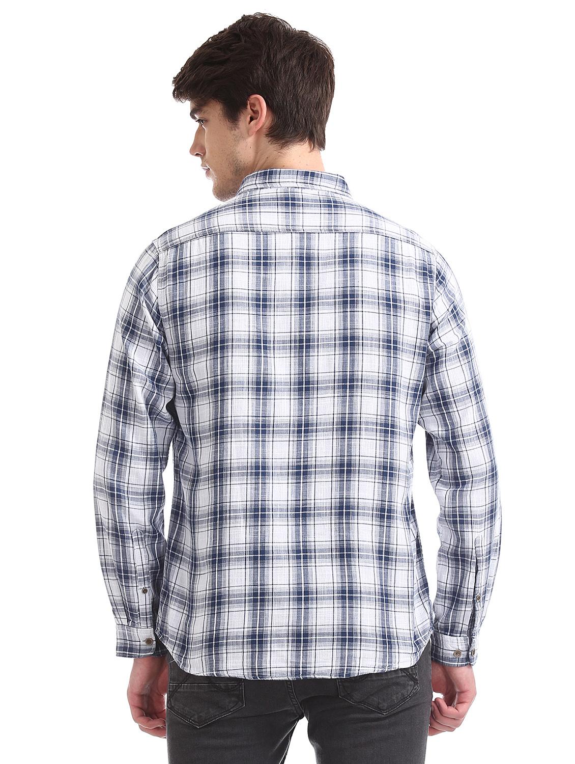 blue checkered casual shirt - 17575353 - Zoom Image - 3