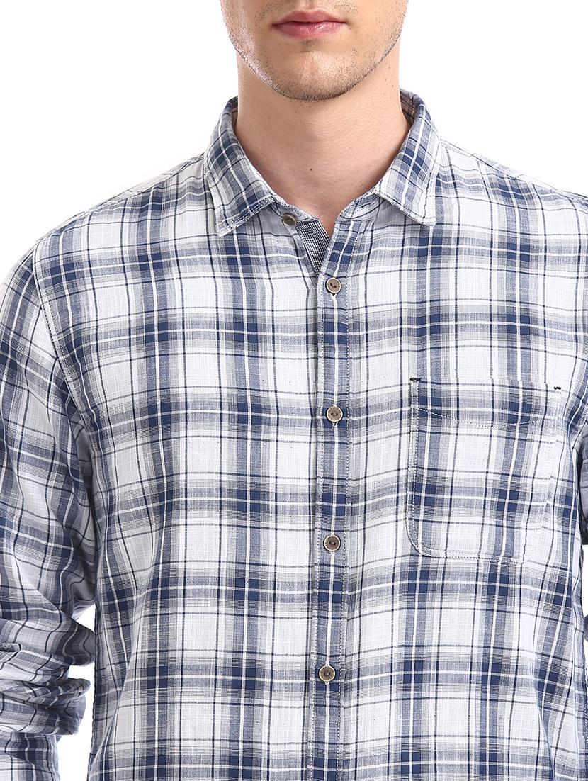 blue checkered casual shirt - 17575353 - Zoom Image - 4