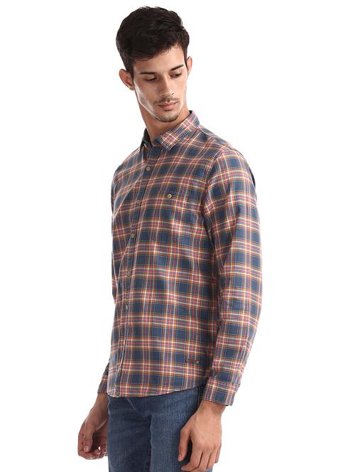 grey checkered casual shirt - 17575369 - Standard Image - 1