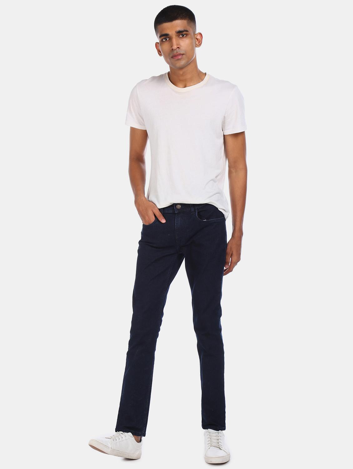 dark blue plain denim jeans - 17575412 - Zoom Image - 3