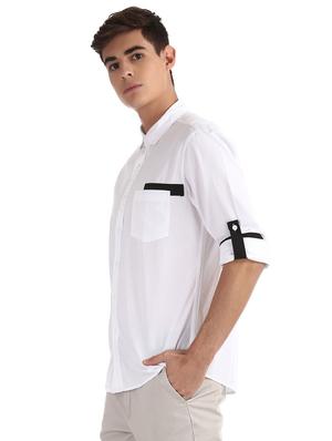white solid casual shirt - 17575413 - Standard Image - 2