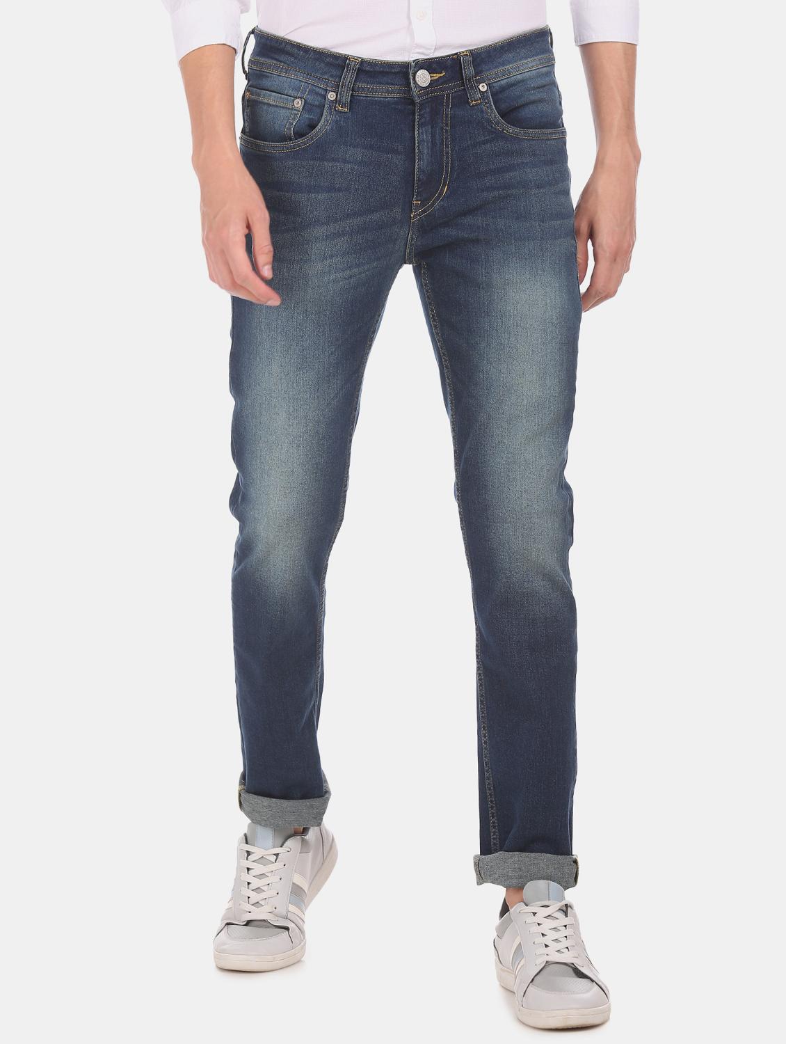 navy blue light washed denim jeans - 17575426 - Zoom Image - 1