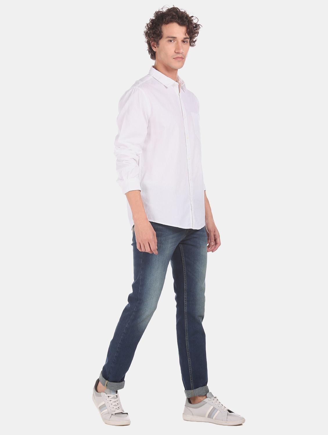 navy blue light washed denim jeans - 17575426 - Zoom Image - 4