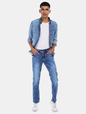 blue stone washed denim jean - 17575435 - Standard Image - 4