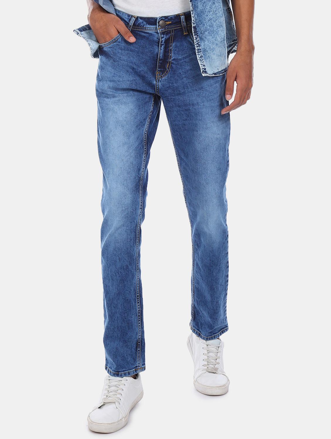 blue stone washed denim jean - 17575435 - Zoom Image - 1