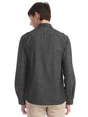 black solid casual shirt - 17575447 - Standard Image - 3