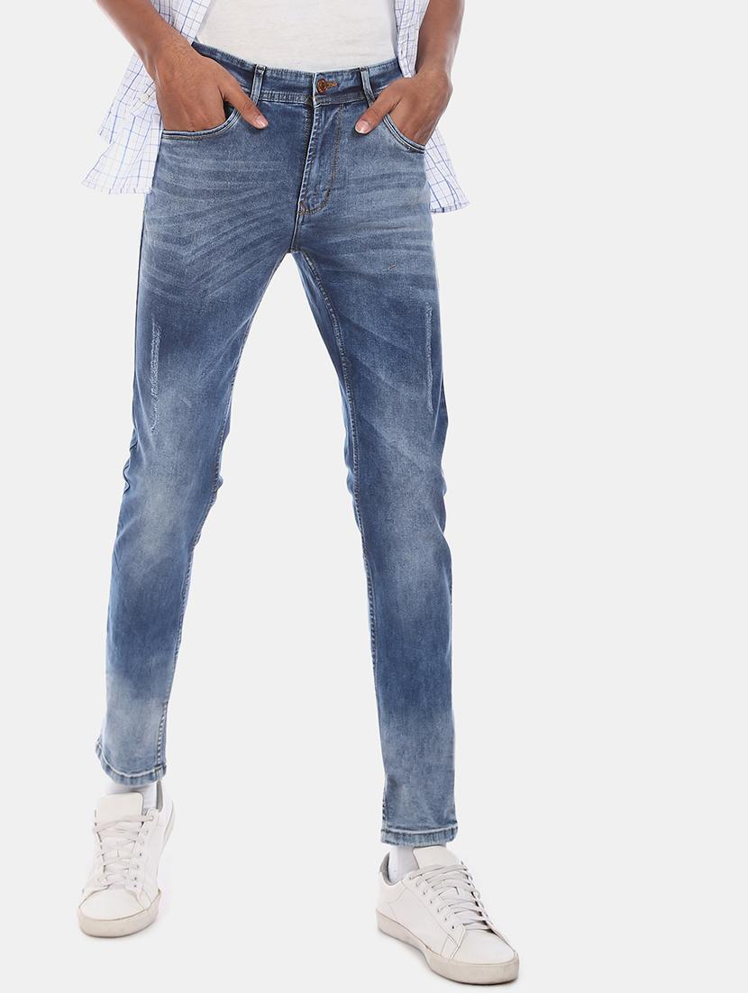 blue light washed ripped denim jean - 17575453 - Zoom Image - 1