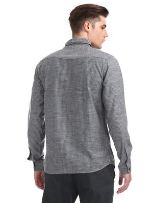 grey striped casual shirt - 17575490 - Standard Image - 3