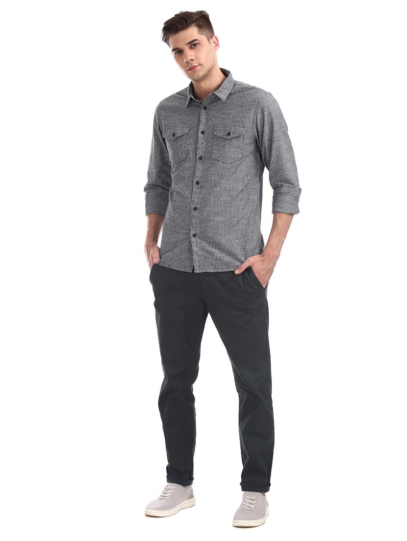 grey striped casual shirt - 17575490 - Zoom Image - 4