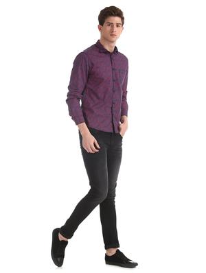purple printed casual shirt - 17575501 - Standard Image - 4
