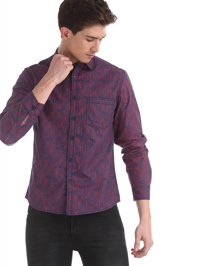 purple printed casual shirt - 17575501 - Zoom Image - 1