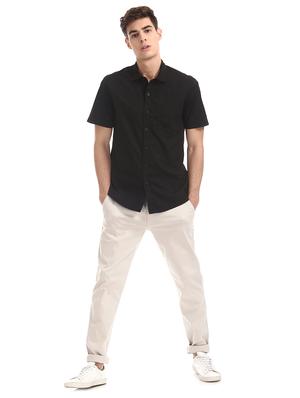 black solid casual shirt - 17575505 - Standard Image - 4